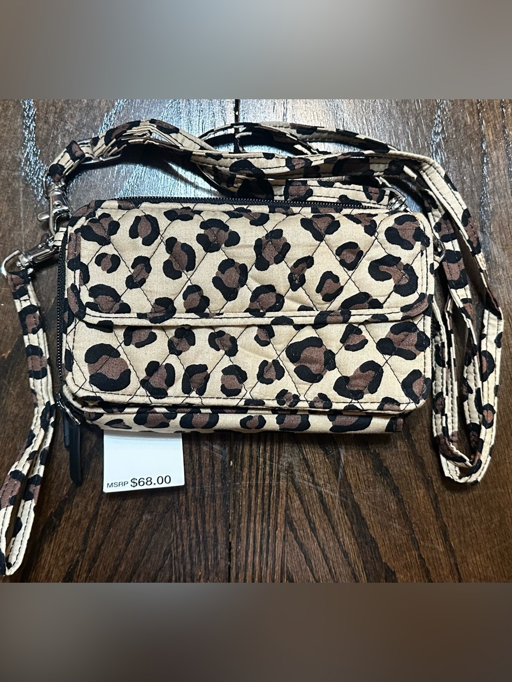 Vera Bradley Leopard Quilted Crossbody - Tan & Brown